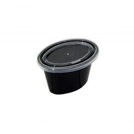 1oz/30ml Oval Portion Pots & Lids – Black