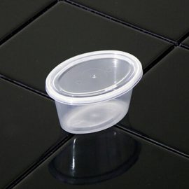 2oz/60ml Oval Portion Pots & Lids – Clear
