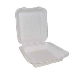 9″ Square Bagasse Lunch Boxes