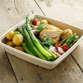 1400ml Square Bagasse Containers