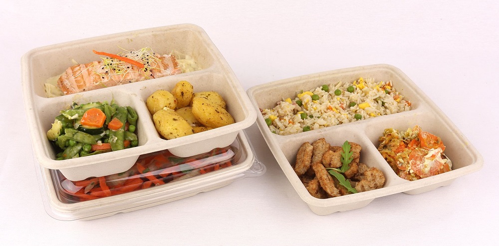 3-Compartment Square Bagasse Containers - Image 2