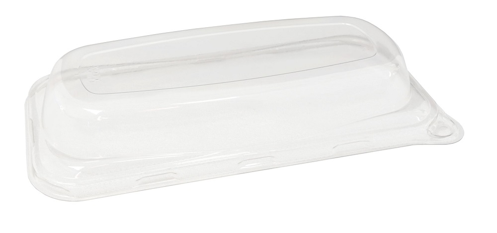PET Dome Lids for Small Rectangular Bagasse Sub Boxes