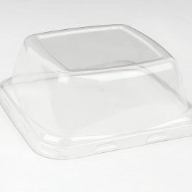 PET Dome Lids for Small Square Bagasse Sub Boxes