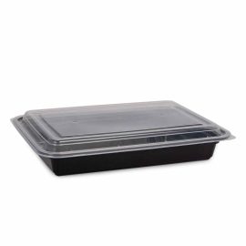 58oz/1715ml Rectangle Containers & Lids – Black