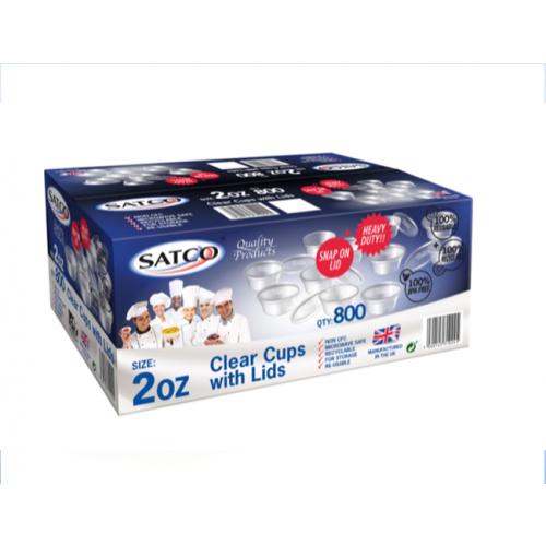 2oz / 60ml Round Containers & Lids - Clear Satco - Image 2